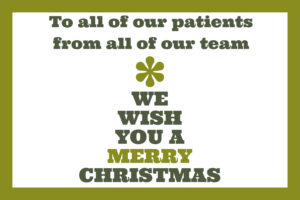 A graphic wishing patients a merry Christmas.