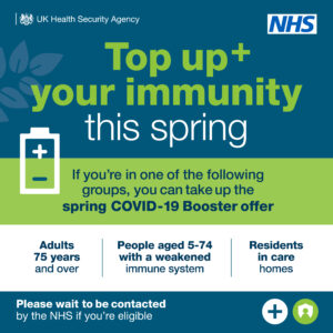A graphic promoting the spring booster vaccination.
